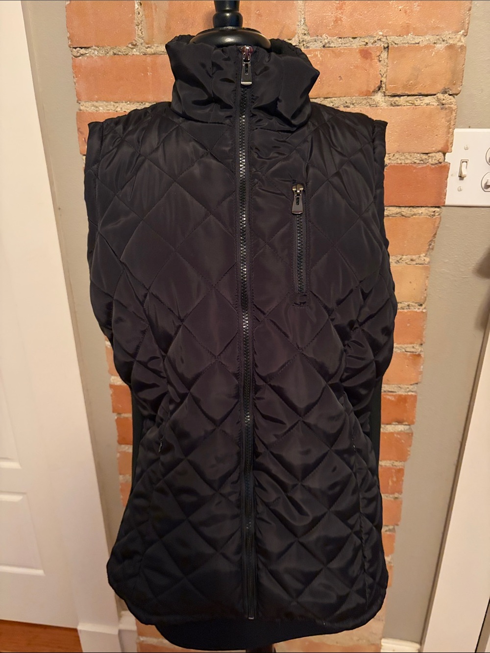 Light Gray and Black Quilted Women's Puffer Vest - 2 Vests - Picture 9 of 13